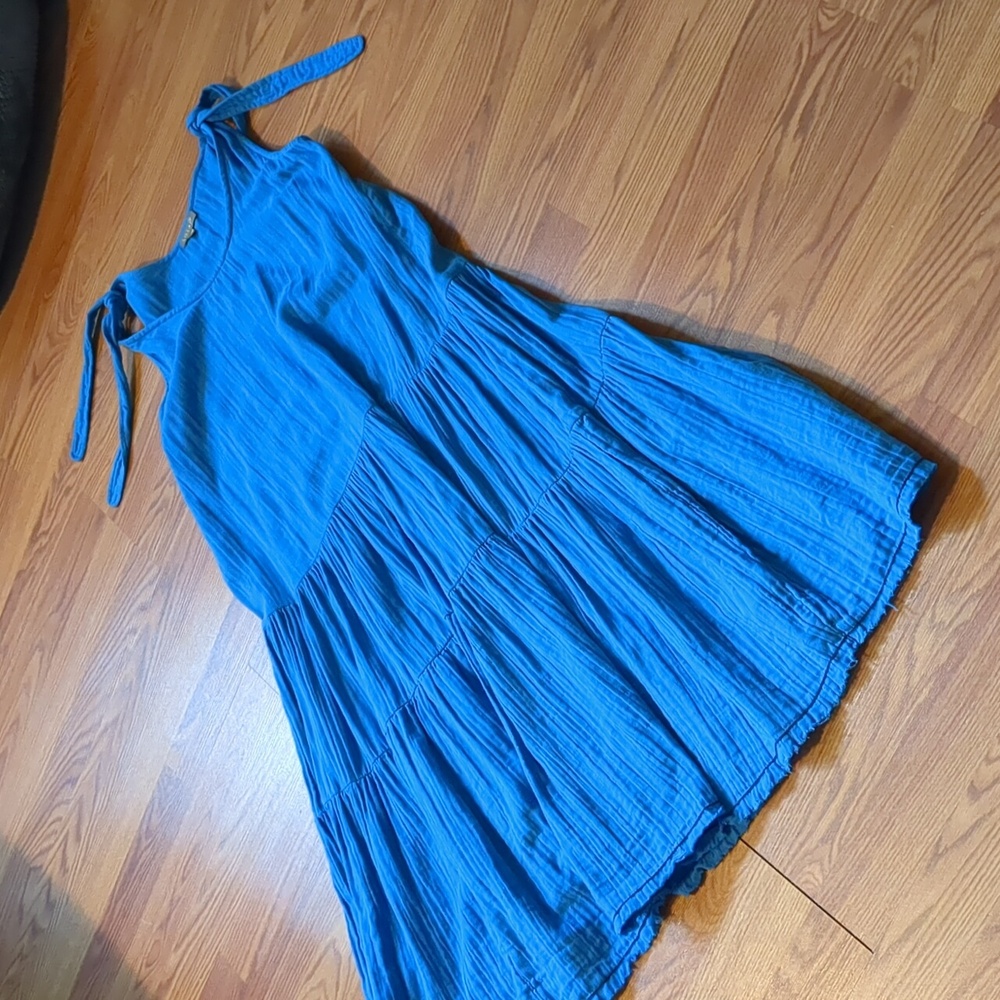 Lilla P 100% Double Gauze Tie Strap Peplum Dress - Picture 3 of 6
